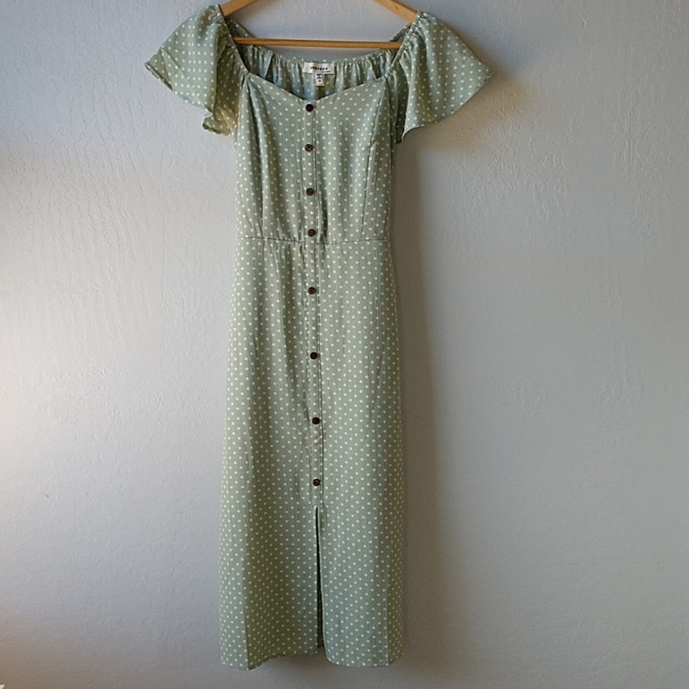 XS Polka Dot Flutter Sleeve Dress